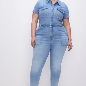 NWT Good American Light Blue Denim Jumpsuit - still on website!